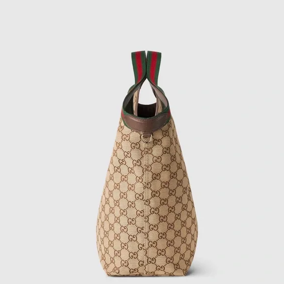 Gucci Beige and Green Signature Tote - Picture 2 of 12
